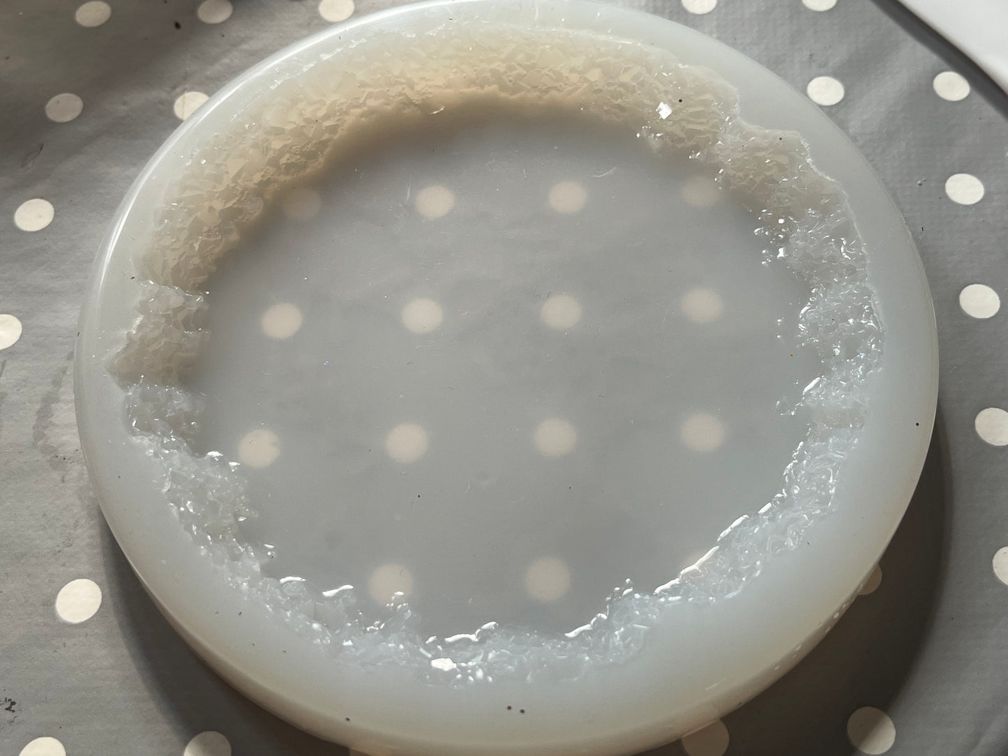 Crystal Edged Coaster Mould with pre domed top face