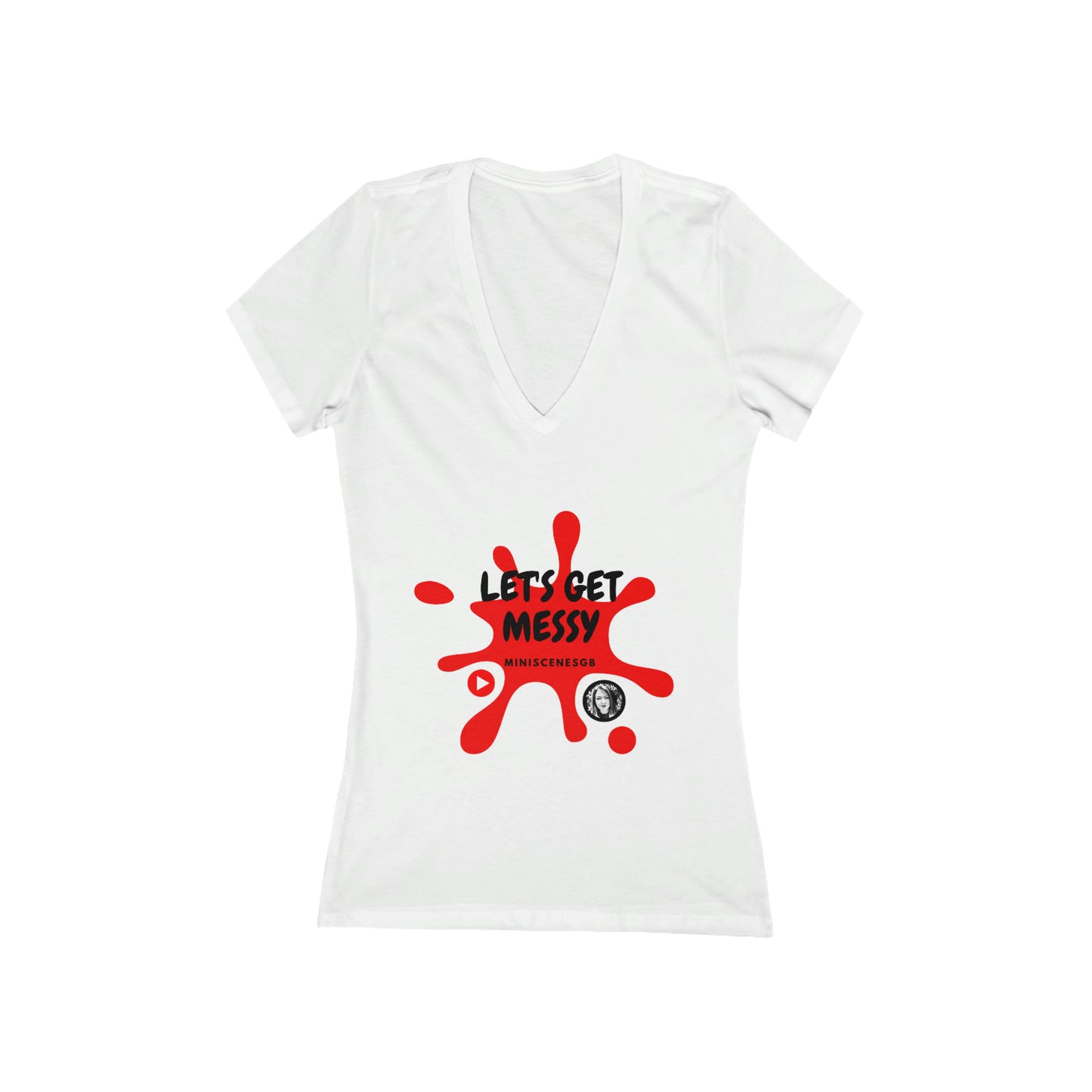 Women's Jersey Short Sleeve Deep V-Neck Tee