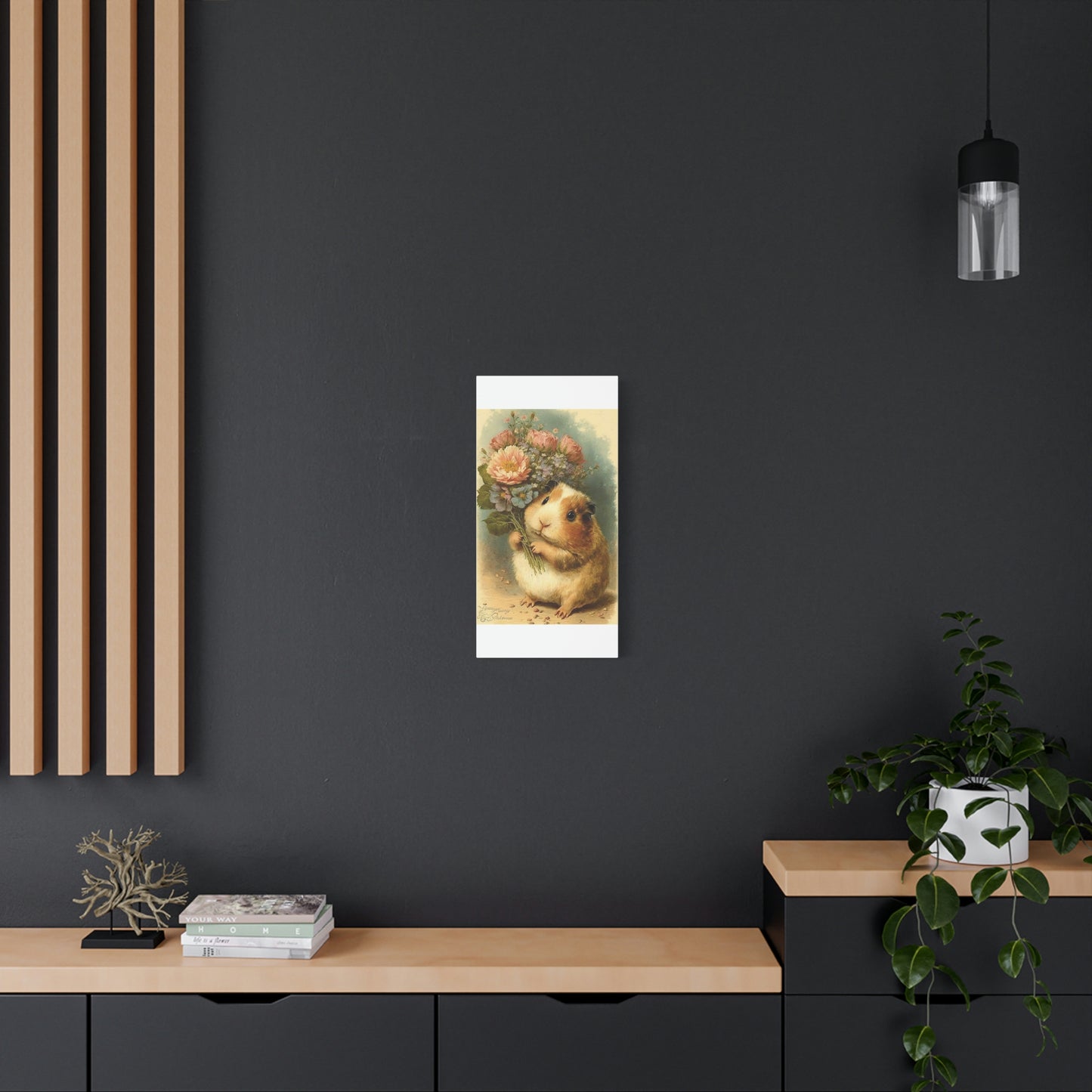 Guinea Pig With Flowers, Classic Canvas