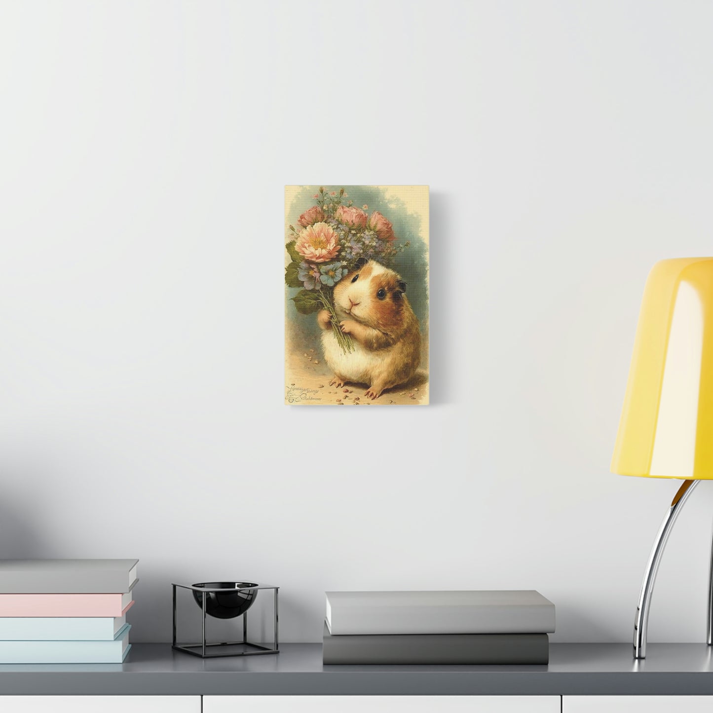 Guinea Pig With Flowers, Classic Canvas