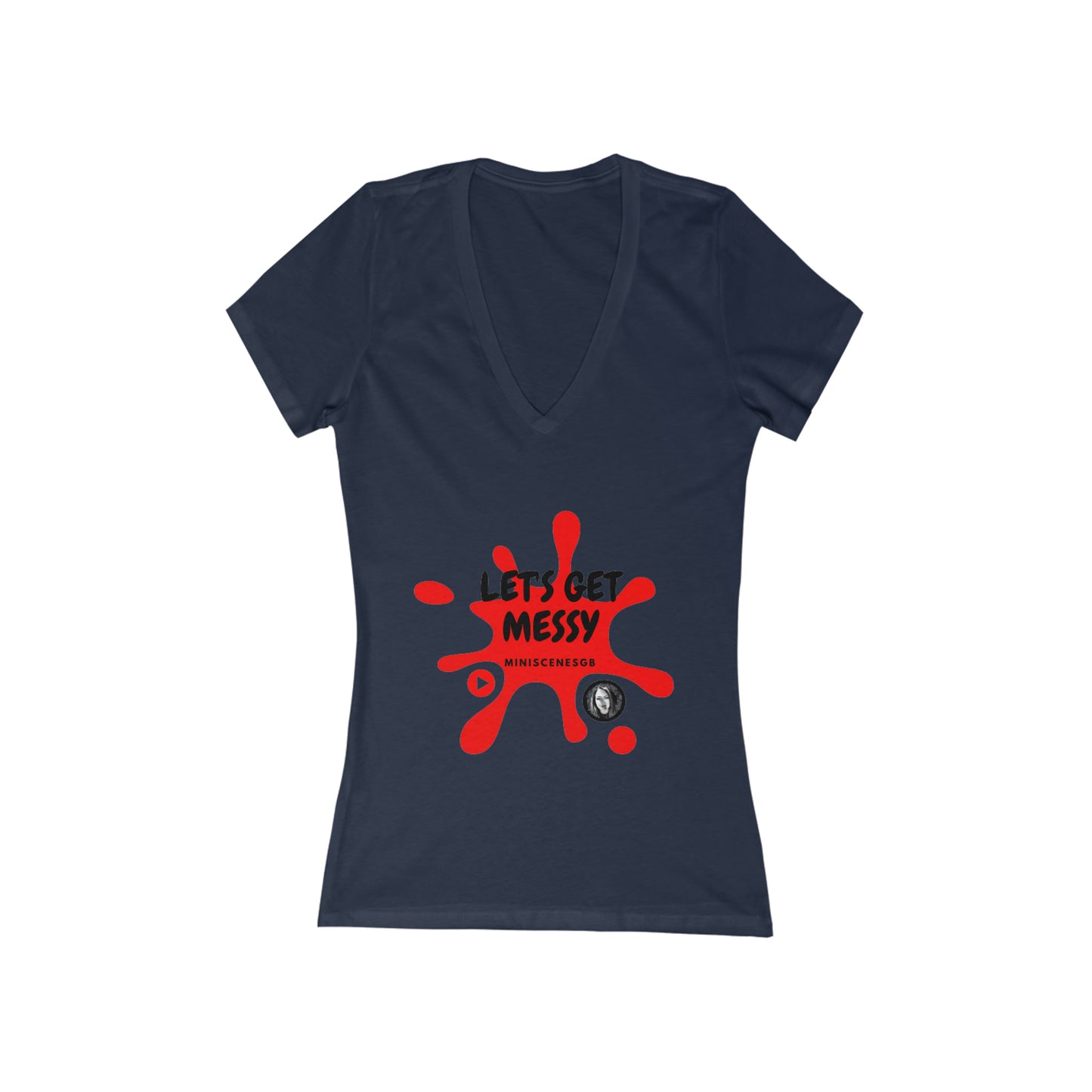 Women's Jersey Short Sleeve Deep V-Neck Tee