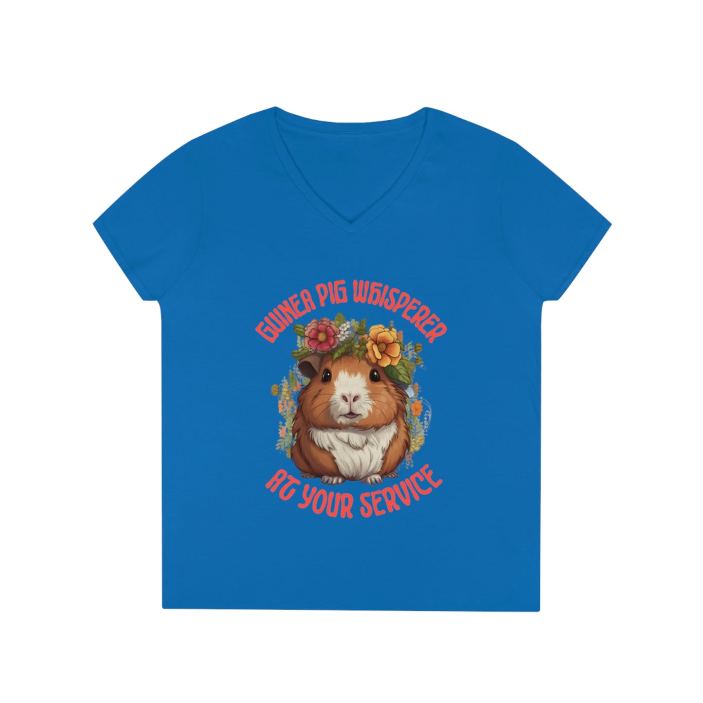 Ladies' V-Neck T-Shirt tee Guinea Pig Theme