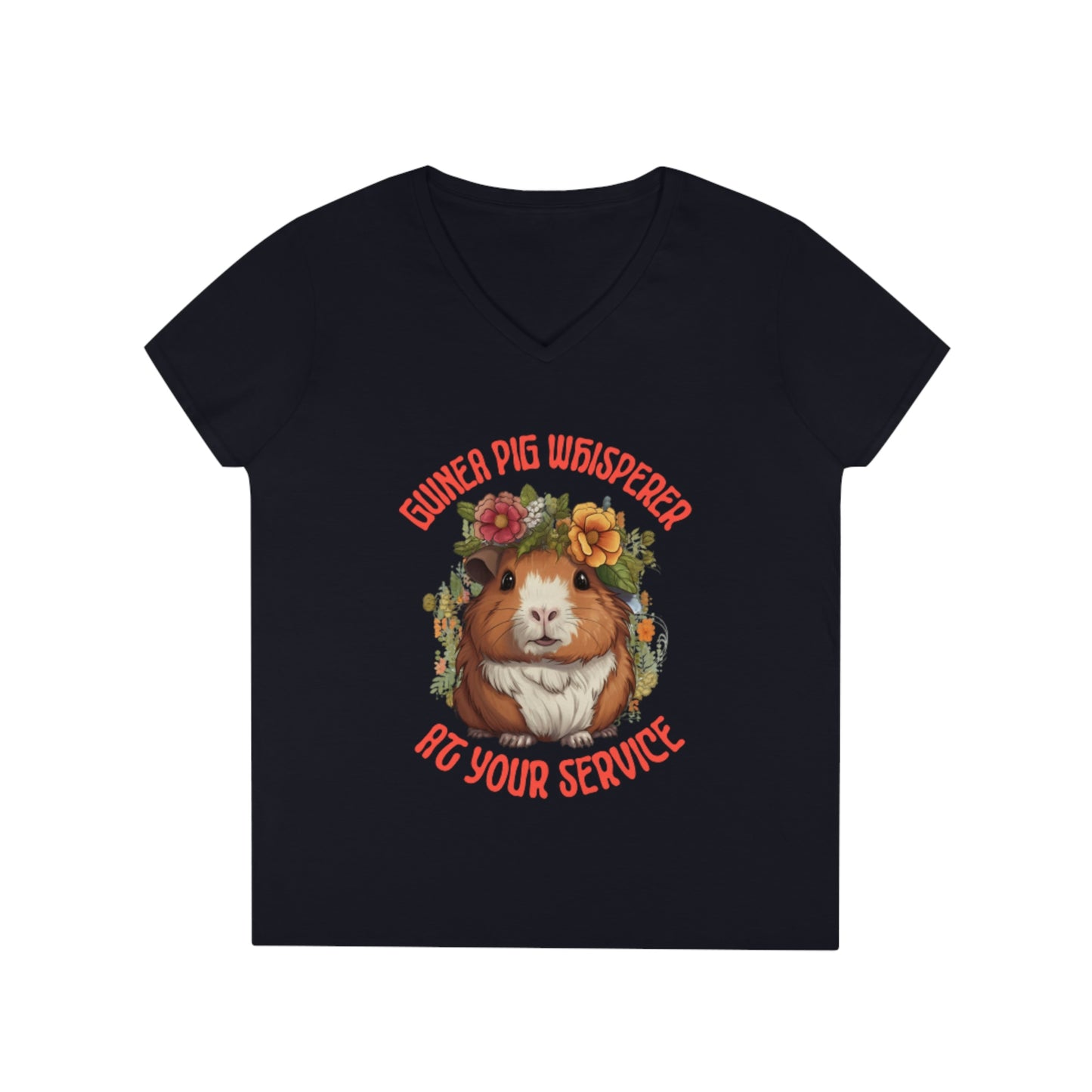 Ladies' V-Neck T-Shirt tee Guinea Pig Theme