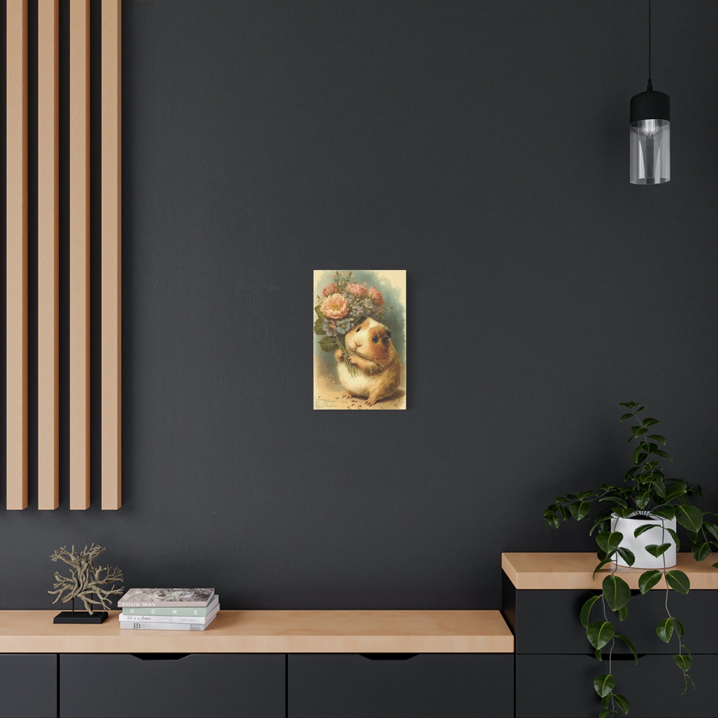 Guinea Pig With Flowers, Classic Canvas