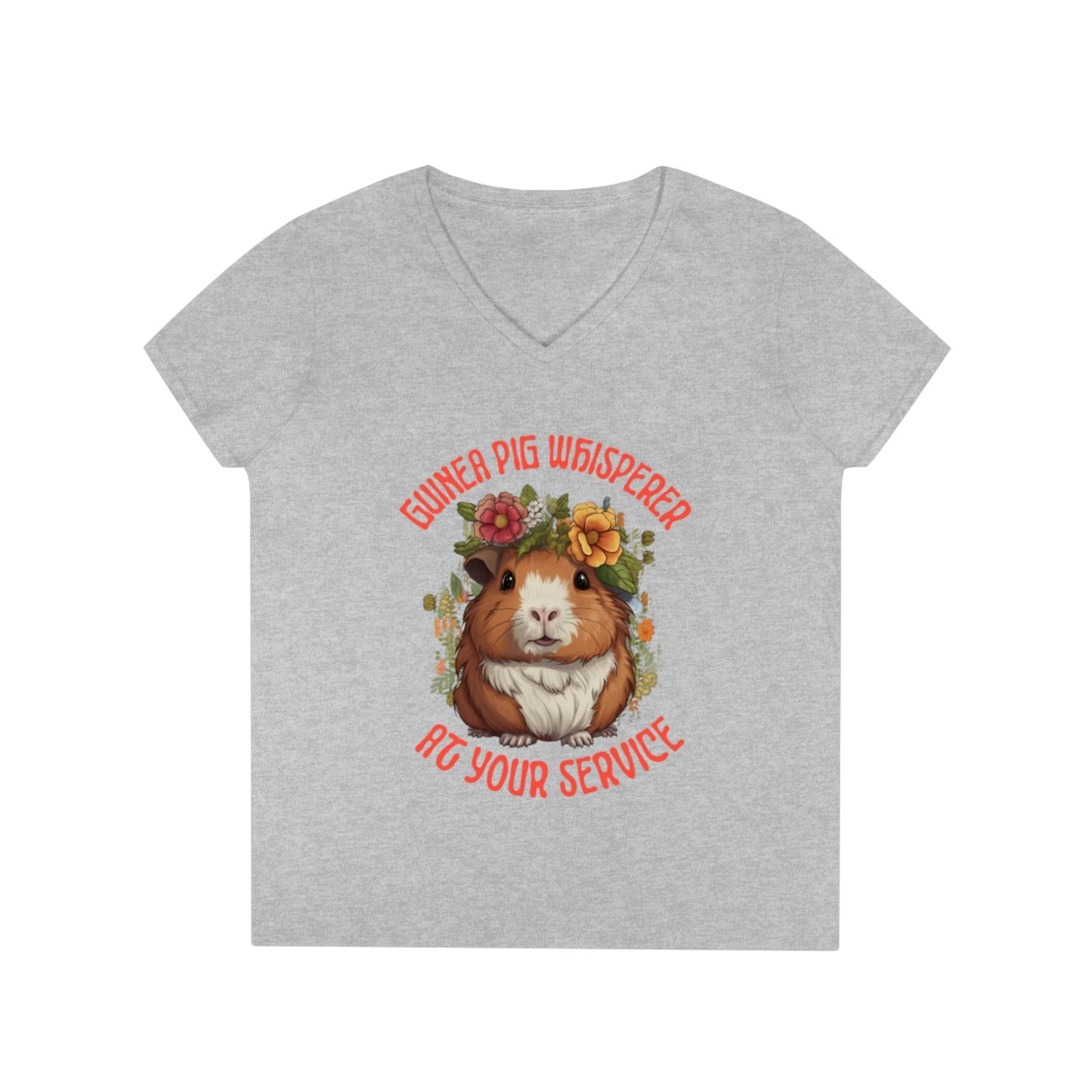 Ladies' V-Neck T-Shirt tee Guinea Pig Theme