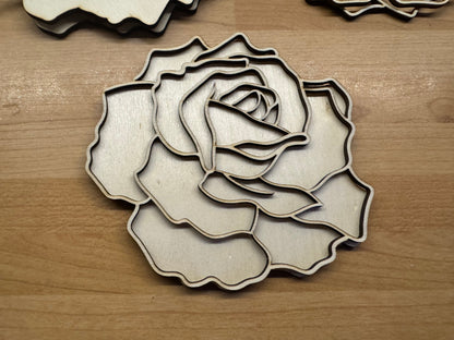 Wooden Blanks - Layered Roses set of 4