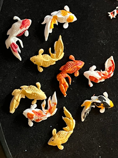 Tiny Fish x 10 for Crafts, Fairy Gardens, Dolls Houses & Model Landscapes