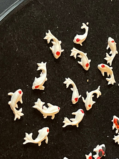 Tiny Fish x 10 for Crafts, Fairy Gardens, Dolls Houses & Model Landscapes