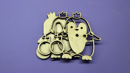 Wood Blanks - Layered Penguins set of 4