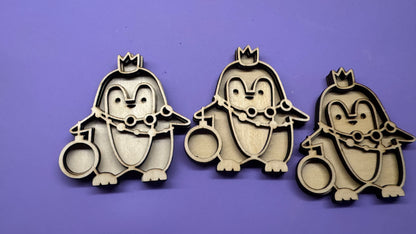 Wood Blanks - Layered Penguins set of 4