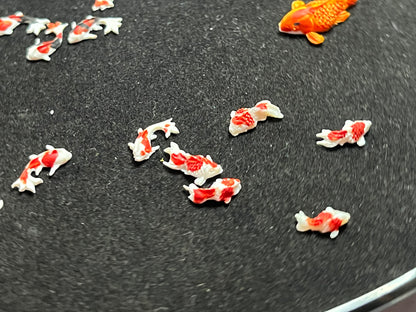 Tiny Fish x 10 for Crafts, Fairy Gardens, Dolls Houses & Model Landscapes