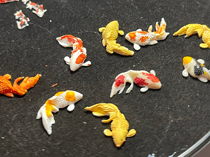 Tiny Fish x 10 for Crafts, Fairy Gardens, Dolls Houses & Model Landscapes