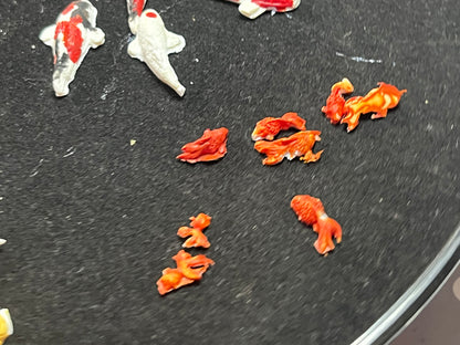 Tiny Fish x 10 for Crafts, Fairy Gardens, Dolls Houses & Model Landscapes