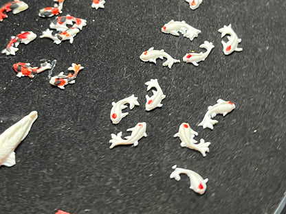 Tiny Fish x 10 for Crafts, Fairy Gardens, Dolls Houses & Model Landscapes