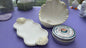 White and  Gold Tray and Candle Holder
