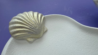 White and  Gold Tray and Candle Holder
