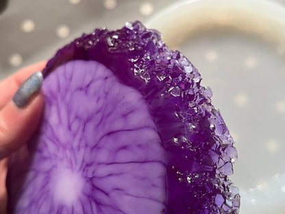 Crystal Edged Coaster Mould with  pre domed top face