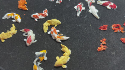 Tiny Fish x 10 for Crafts, Fairy Gardens, Dolls Houses & Model Landscapes