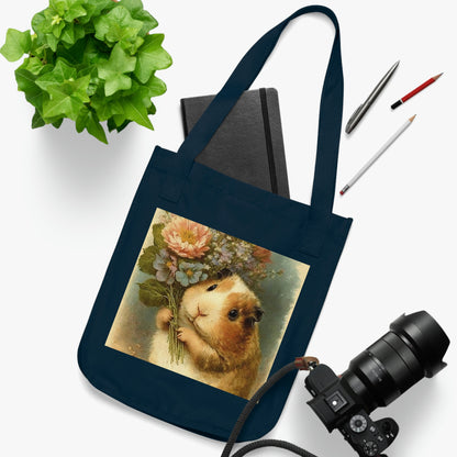 Organic Canvas Tote Bag - Guinea Pig design