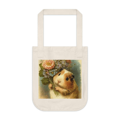 Organic Canvas Tote Bag - Guinea Pig design