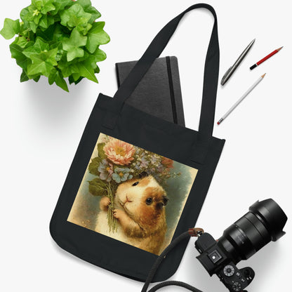 Organic Canvas Tote Bag - Guinea Pig design