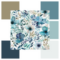 Seamless Floral Blue Matchup Set - Printable & Tileable DIGITAL DOWNLOAD
