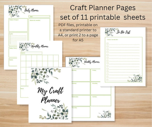 Craft Planner - 11 Printable PDF Pages Set