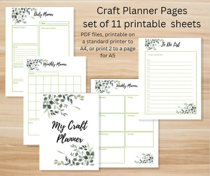Craft Planner - 11 Printable PDF Pages Set