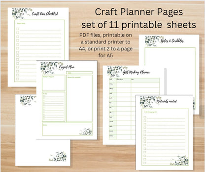 Craft Planner - 11 Printable PDF Pages Set