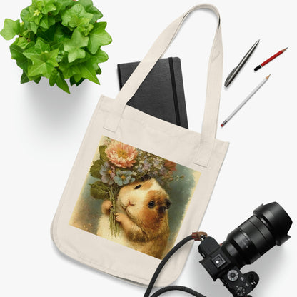 Organic Canvas Tote Bag - Guinea Pig design