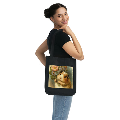 Organic Canvas Tote Bag - Guinea Pig design